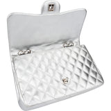 Chanel Quilted Lambskin Palladium Jumbo Single Flap Crossbody Bag