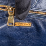 Miu Miu Blue Leather City Handbag