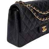 Chanel Quilted Caviar Leather Medium Double Flap Crossbody Bag