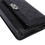Chanel Quilted Lambskin Boy Wallet On Chain Crossbody Bag