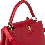 Louis Vuitton Rouge Leather Capucines BB Hanbag