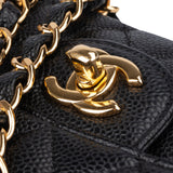 Chanel Quilted Caviar Leather Medium Double Flap Crossbody Bag