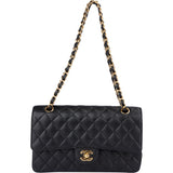 Chanel Quilted Caviar Leather Medium Double Flap Crossbody Bag