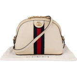 Gucci White Leather Ophidia Crossbody Bag