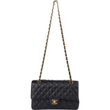 Chanel Quilted Caviar Leather Medium Double Flap Crossbody Bag