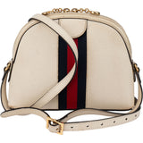 Gucci White Leather Ophidia Crossbody Bag