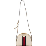 Gucci White Leather Ophidia Crossbody Bag