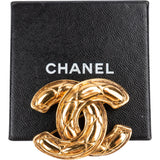 Chanel Golden Matelasse CC Brooch
