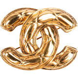 Chanel Golden Matelasse CC Brooch