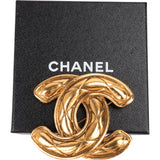 Chanel Golden Matelasse CC Brooch
