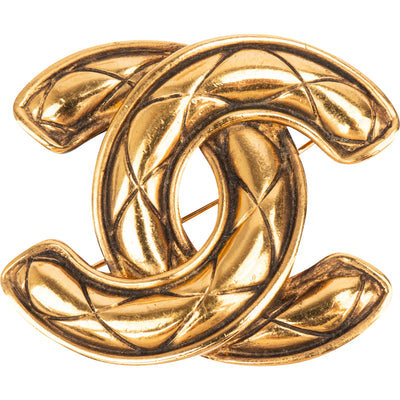 Chanel Golden Metelasse CC Brooch
