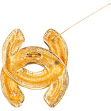 Chanel Golden Metelasse CC Brooch