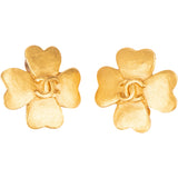 Chanel Golden CC Clovercleaf Earclips