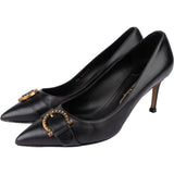 Salvatore Ferragamo Black Leather Heels (38,5)