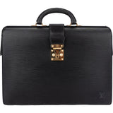 Louis Vuitton Noir Epi Leather Serviette Business Handbag