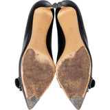 Salvatore Ferragamo Black Leather Heels (38,5)