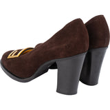 Fendi Brown Suede Baguette Buckle Pumps (36,5)