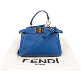 Fendi Blue Leather Mini Peekaboo Handbag