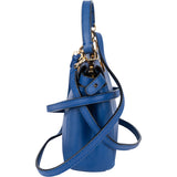 Fendi Blue Leather Mini Peekaboo Handbag