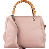 Gucci Rose Leather Bamboo Handbag