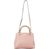 Gucci Rose Leather Bamboo Handbag