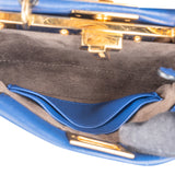 Fendi Blue Leather Mini Peekaboo Handbag