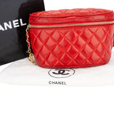 Chanel Rouge Quilted Lambskin Bumbag