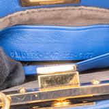Fendi Blue Leather Mini Peekaboo Handbag