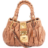 Miu Miu Brown Quilted Leather Handbag