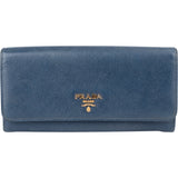 Prada Bleu Saffiano Leather Wallet