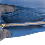 Prada Bleu Saffiano Leather Wallet