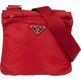 Prada Red Nylon Triangle Crossbody Side Bag