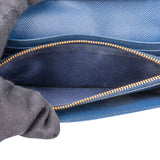Prada Bleu Saffiano Leather Wallet