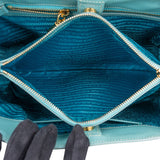 Prada Turquoise Saffiano Leather Galleria Handbag