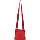 Prada Red Nylon Triangle Crossbody Side Bag