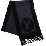 Louis Vuitton Black Wool Cardiff Scarf Schal