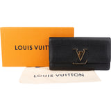 Louis Vuitton Noir Taurillon Capucines Wallet