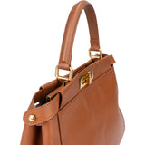 Fendi Brown Leather Peekaboo Handbag