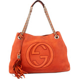 Gucci Orange Leather Soho Shoulder Bag