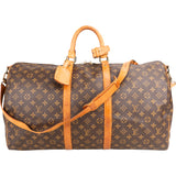 Louis Vuitton Canvas Monogram Keepall 55 Bandouliere