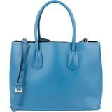 Prada Blue Saffiano Leather Double Handbag