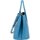 Prada Blue Saffiano Leather Double Handbag