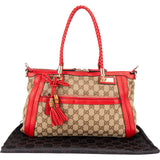 Gucci GG Monogram Bamboo Handbag