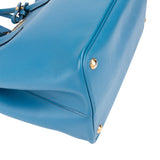 Prada Blue Saffiano Leather Double Handbag