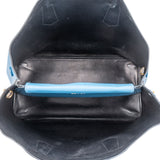 Prada Blue Saffiano Leather Double Handbag