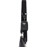 Prada Black Saffiano Leather Triangle Vitello Crossbody Bag