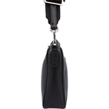 Prada Black Saffiano Leather Triangle Vitello Crossbody Bag