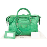 Balenciaga Classic Green Leather City Handbag
