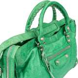 Balenciaga Classic Green Leather City Handbag