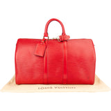 Louis Vuitton Rouge Epi Leather Keepall 45